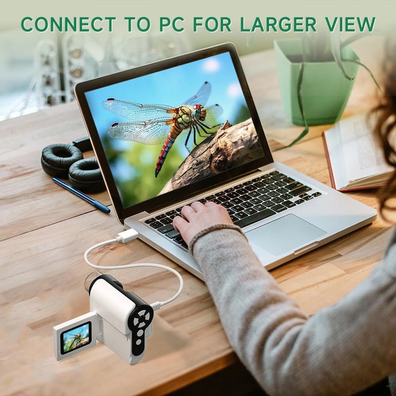 Dcorn Microscope for Kids, [3-in-1] 1000X Handheld Mini Scope with 2" LCD Screen, Portable Miniscope for Kids 8-12 Halloween Christmas Birthday Edu Gifts, 32GB TF Card Included - Image 4